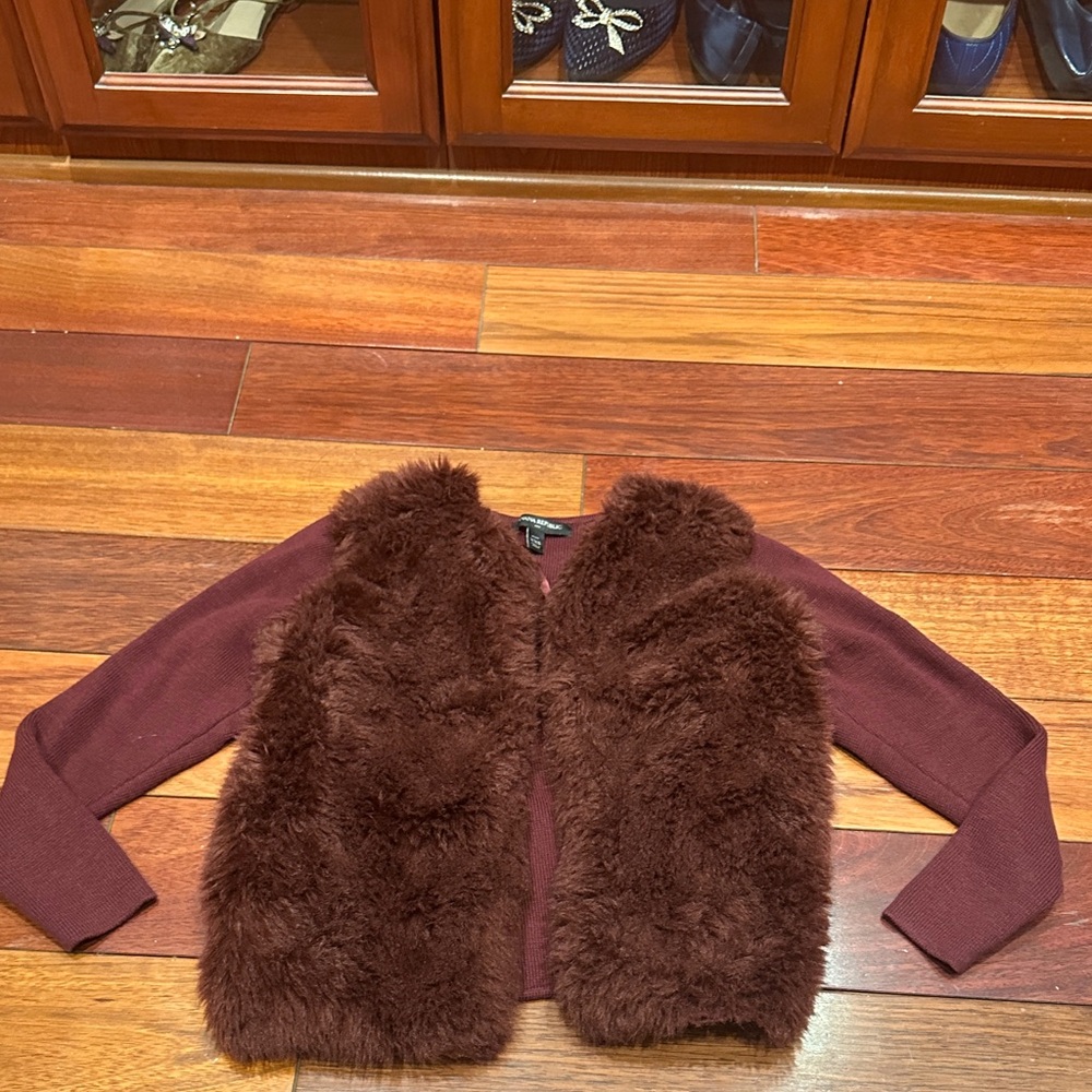 Fur front cardigan